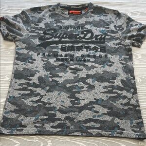 SuperDry Vintage Camo With Rubberized Logo Men’s T-Shirt Size Medium Pre Owned